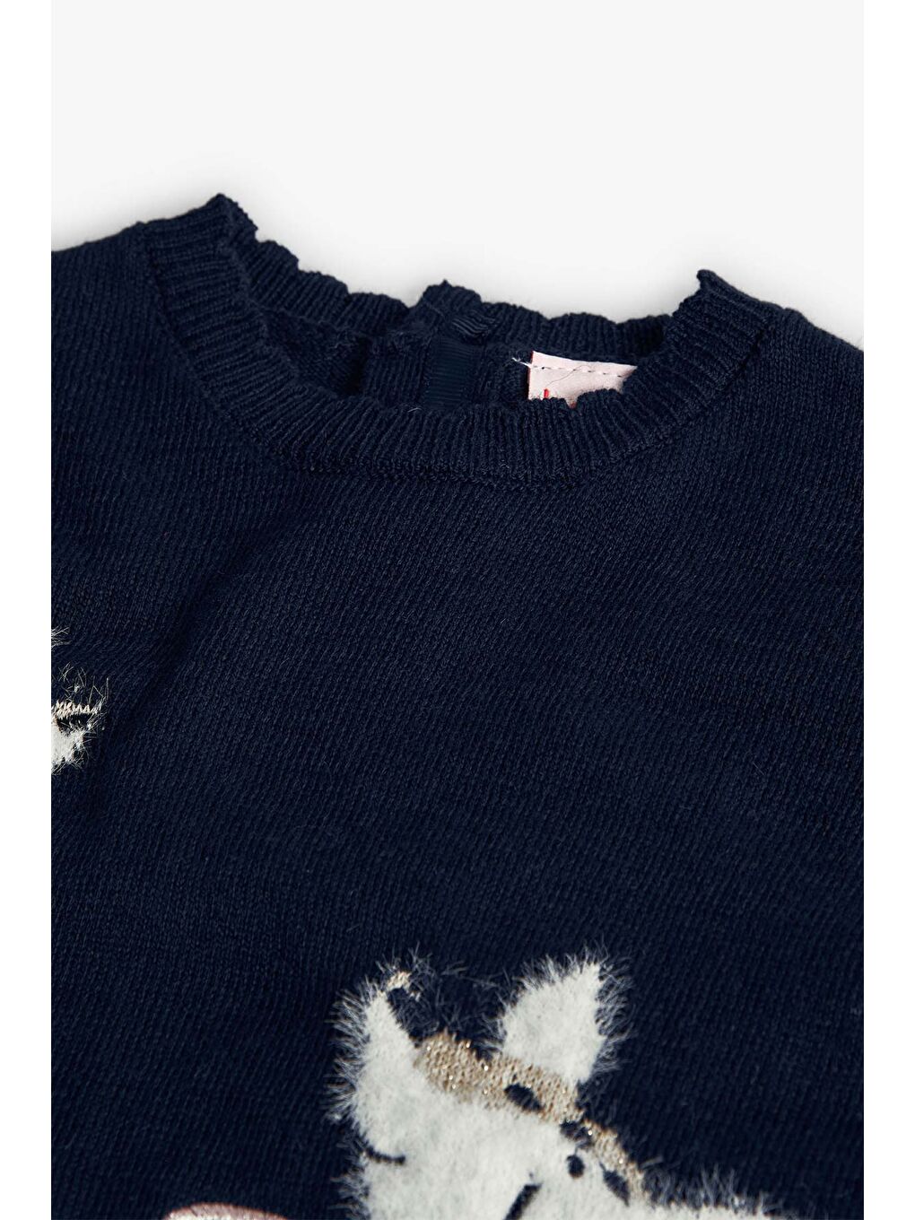 Lacivert Kız Çocuk Ceylan Desenli Elbise-2