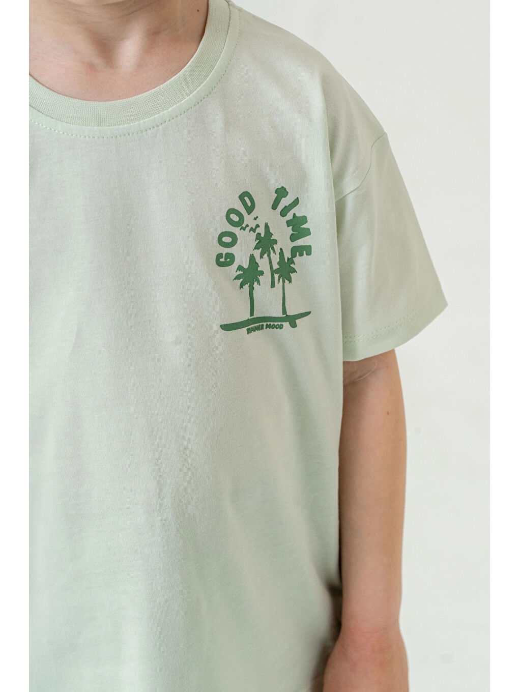 Yeşil Good Time Baskılı Şortlu Takım 50305-2