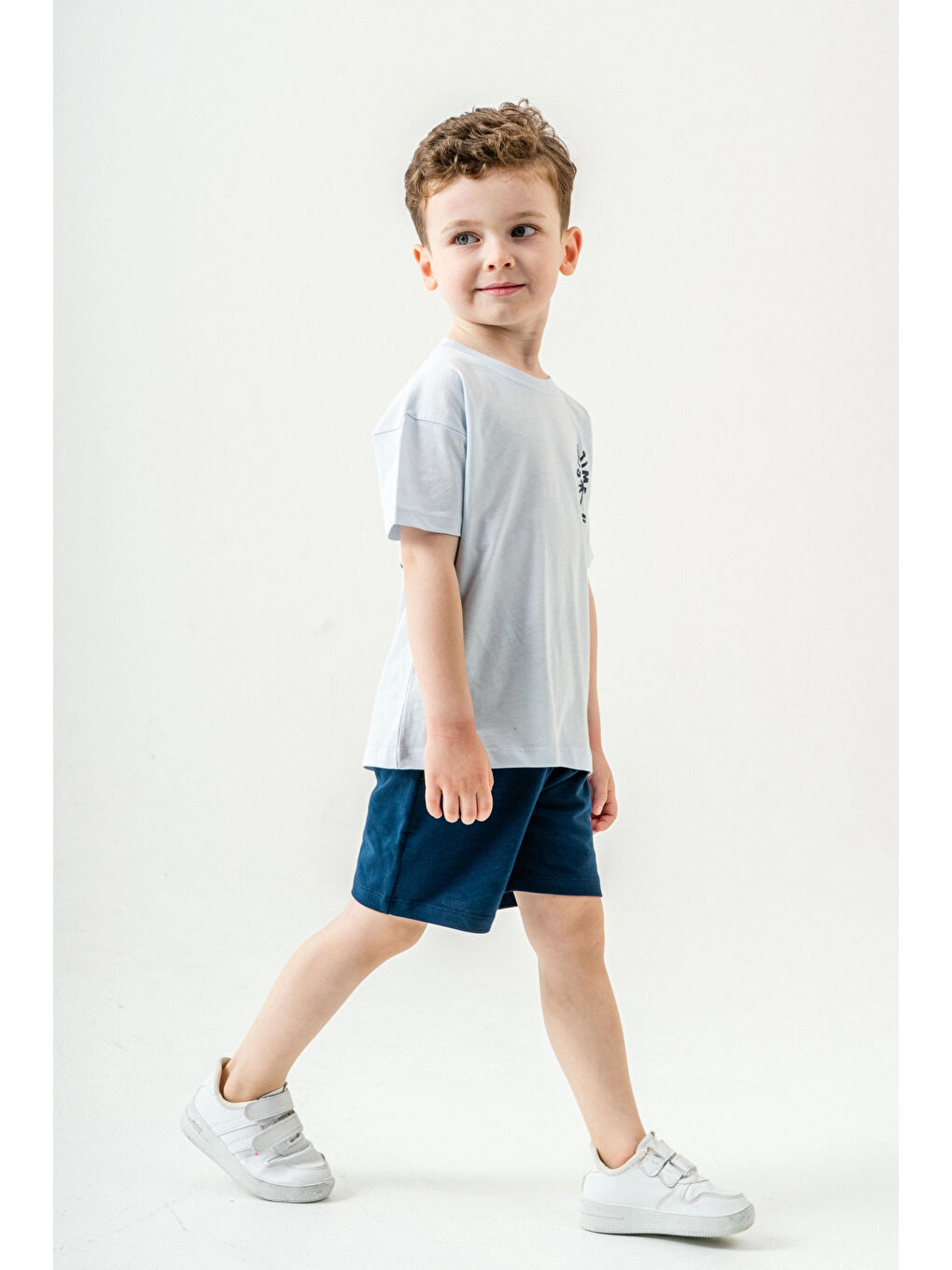 Mavi Good Time Baskılı Şortlu Takım 50305-4