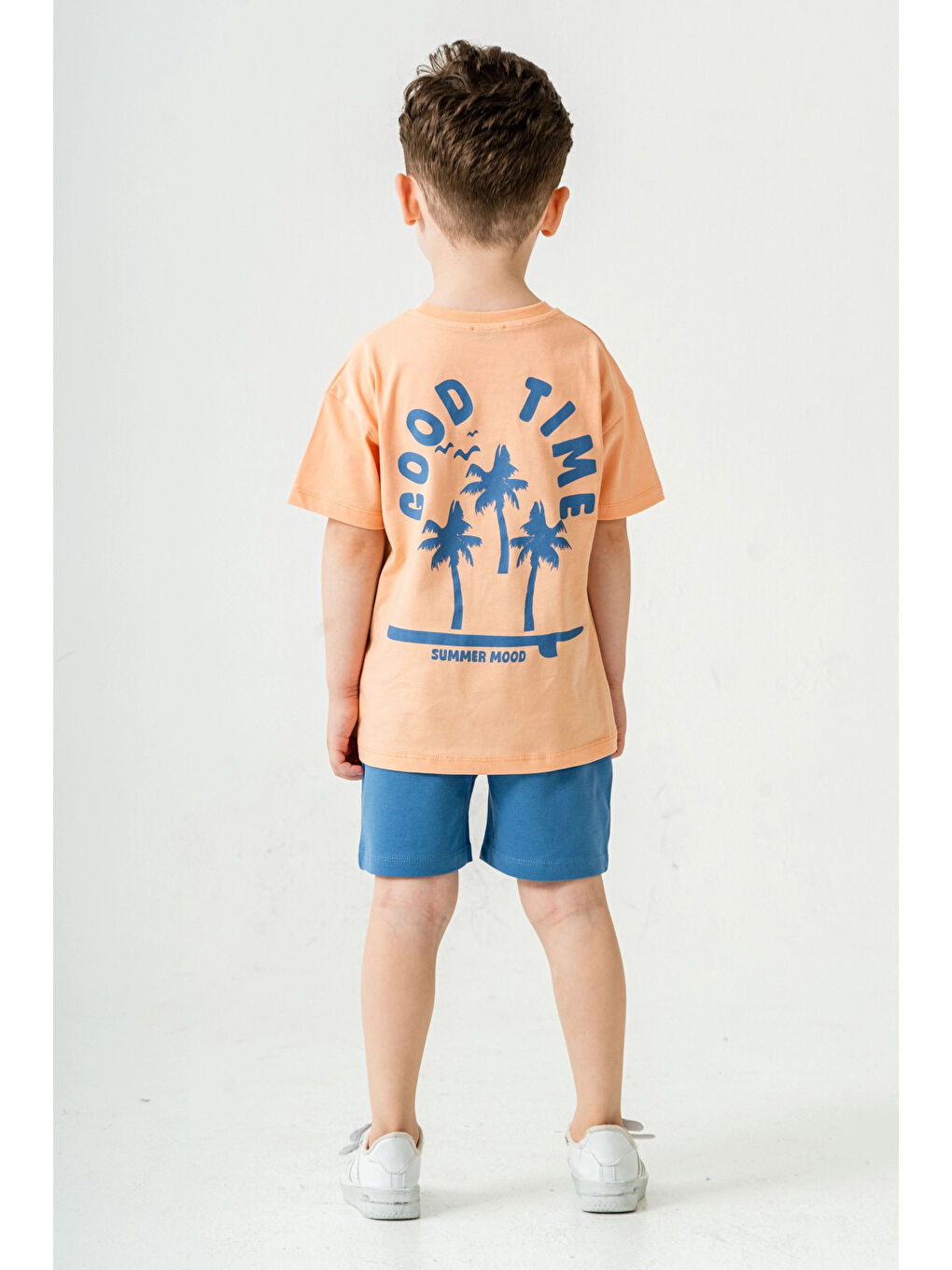 Pembe Good Time Baskılı Şortlu Takım 50305-1