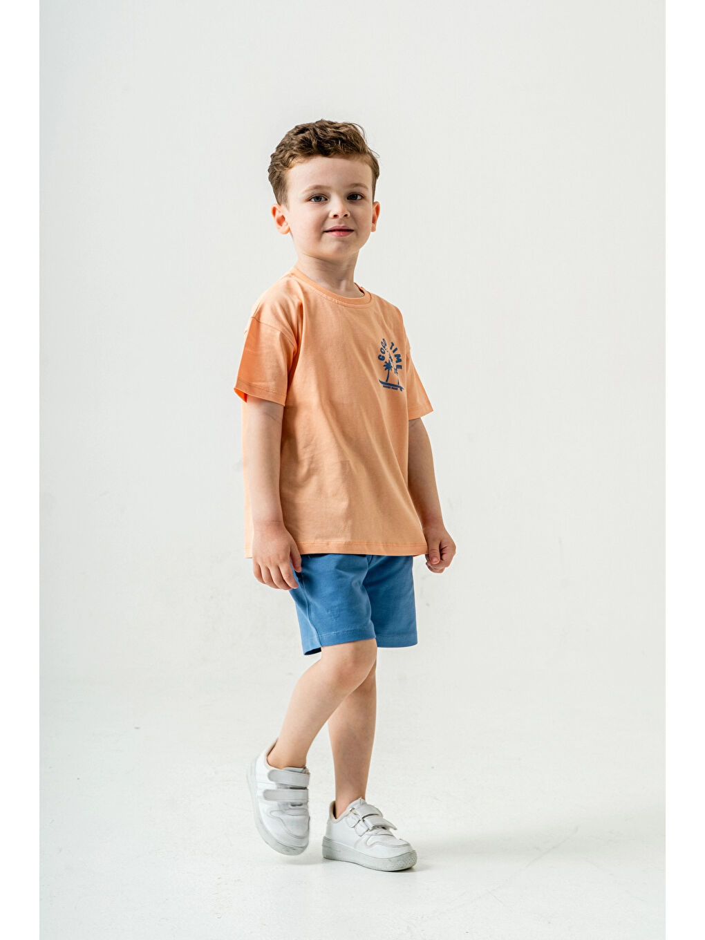 Pembe Good Time Baskılı Şortlu Takım 50305-3