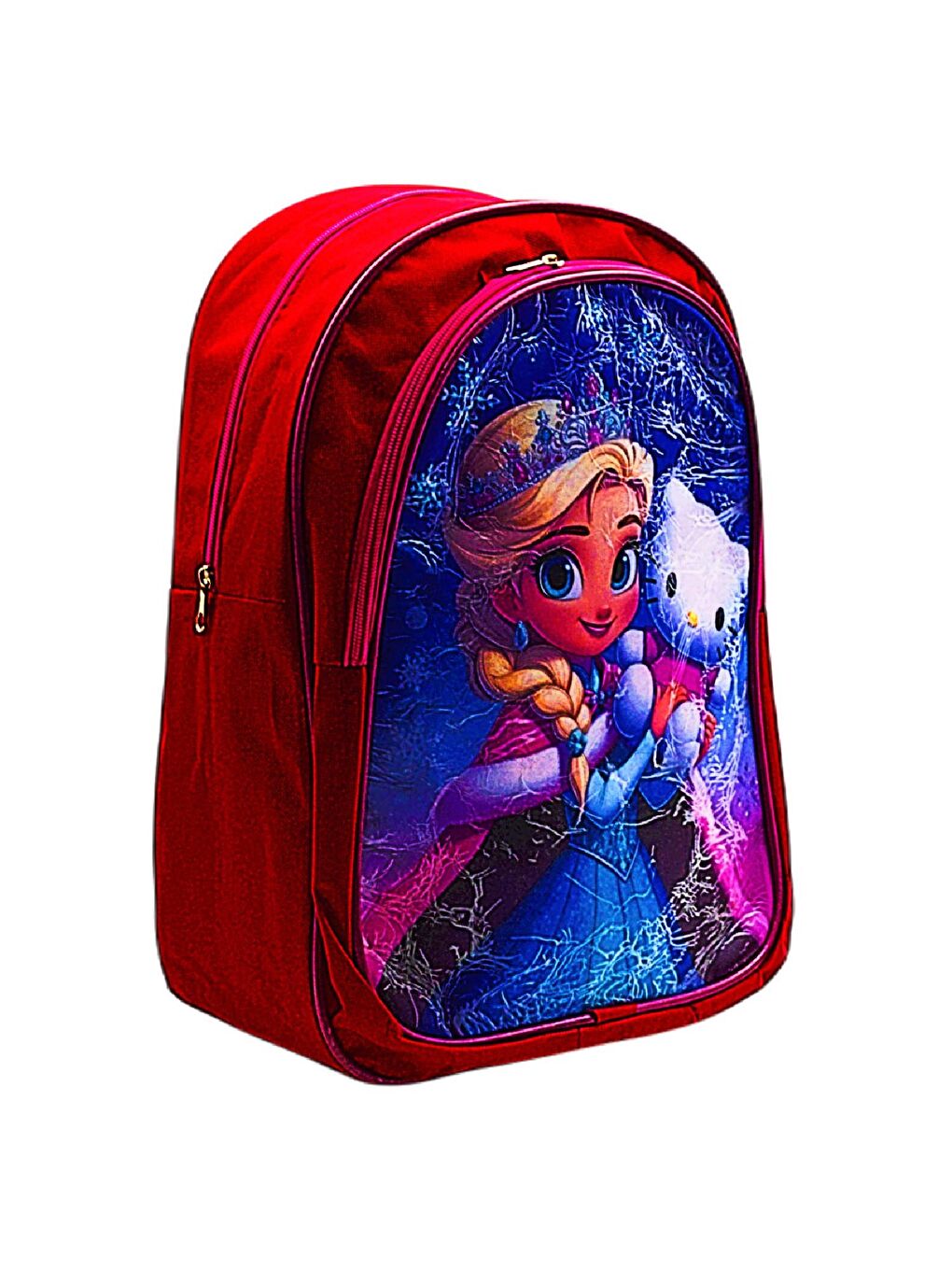 2 Bölmeli Elsa Okul Sırt Çantası Ve Beslenme Çantası Kırmızı KOD:1308-5