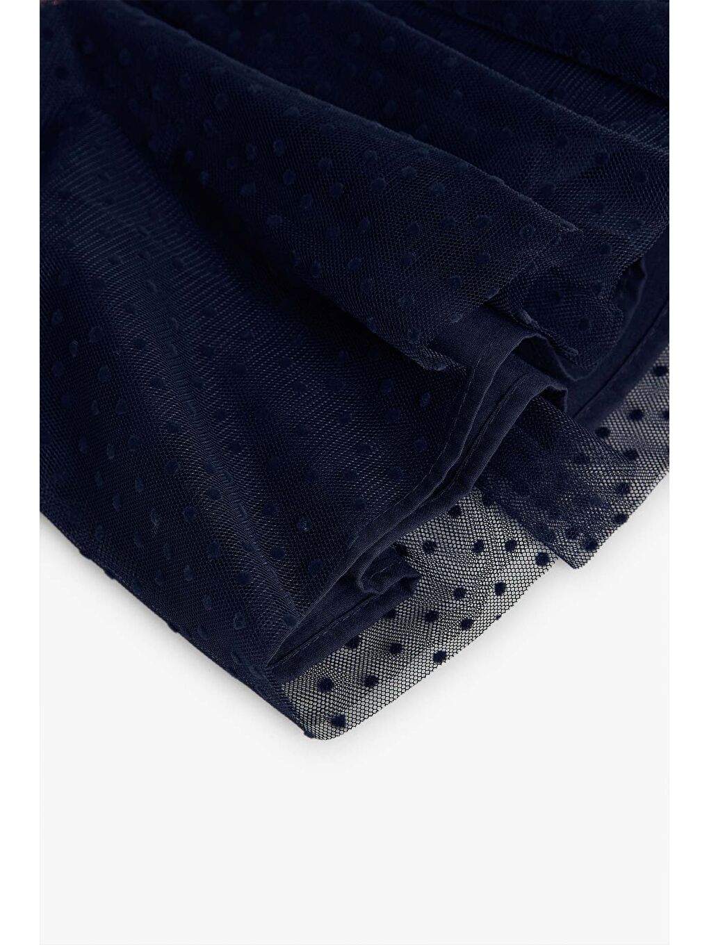 Lacivert Kız Çocuk Kalp Desenli Tütülü Elbise-3