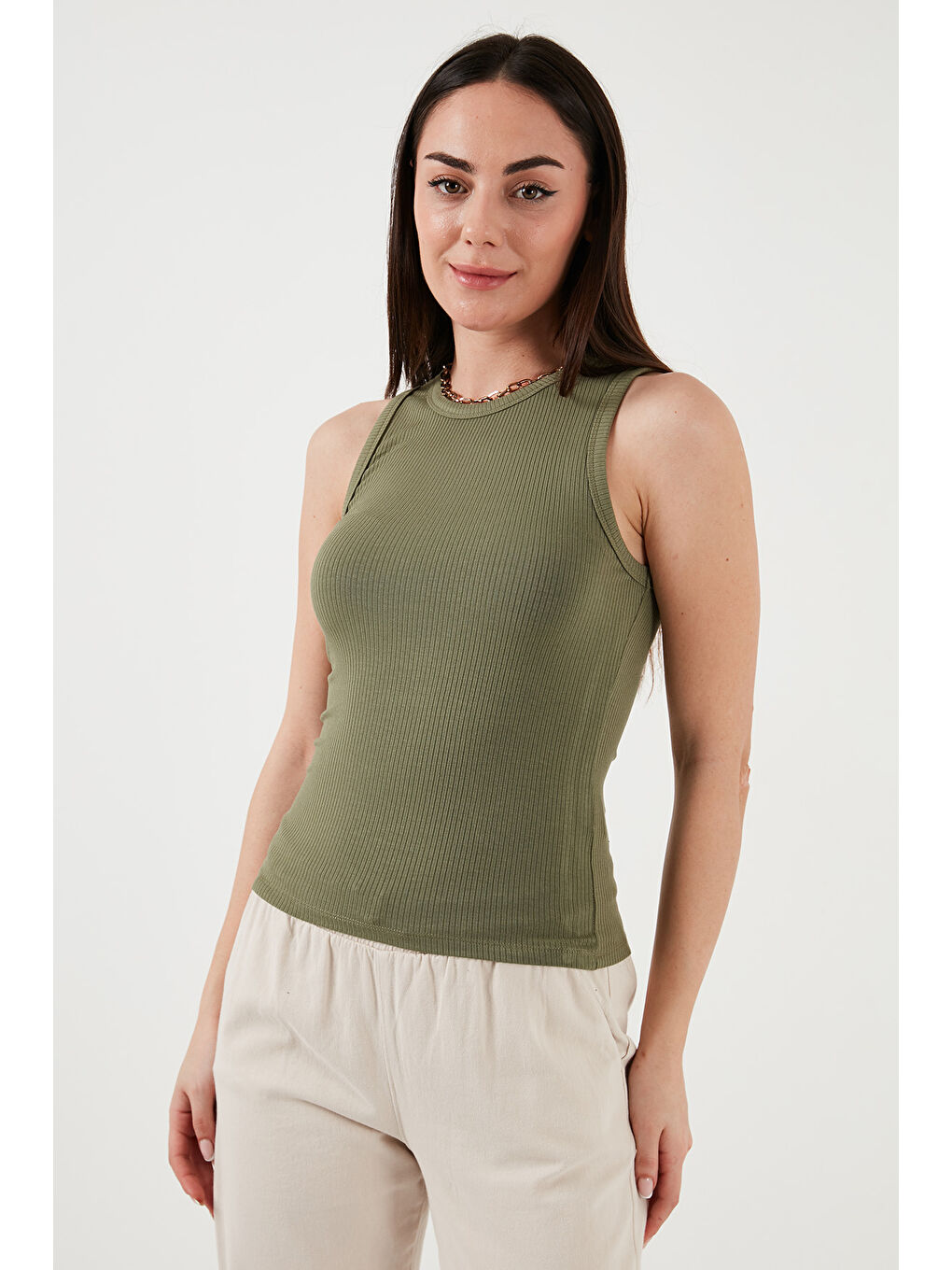 Haki Fitilli Halter Yaka Atlet 26Y0479K1-2