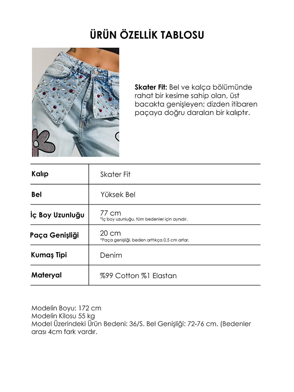 Mavi Kadın Ice T-12s6-3 Skater Fit Nakış Desenli Özel Tasarım Denim Jean-2