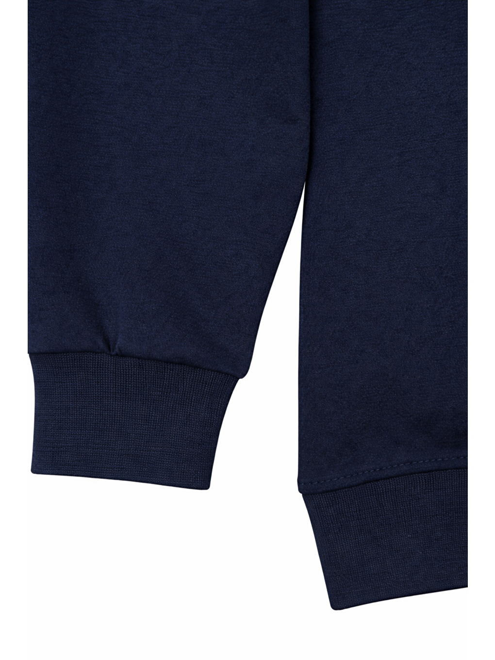 Lacivert Erkek Pamuklu Sıfır Yaka Yüksek Kalite Uzun Kollu Kompakt Kumaş Battal Sweatshirt-2