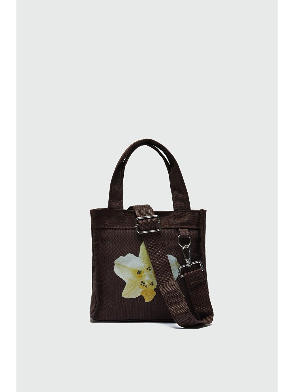 Salva Mini Desenli Kanvas Çapraz Çanta Kahverengi-1