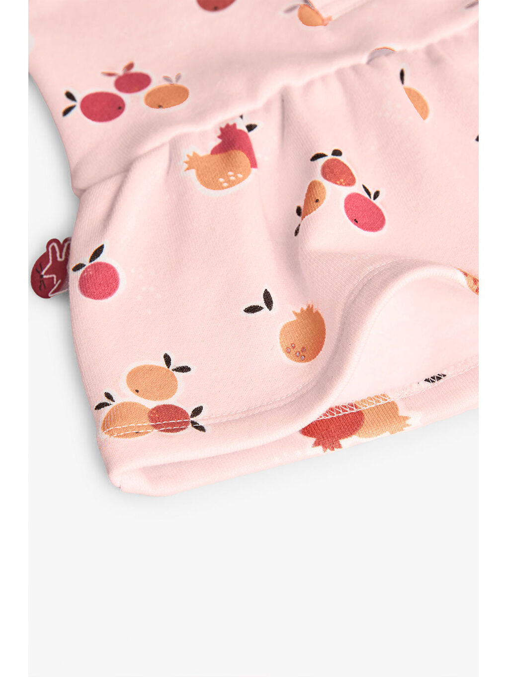 Pembe Kız Bebek Meyveler Baskılı Elbise-4