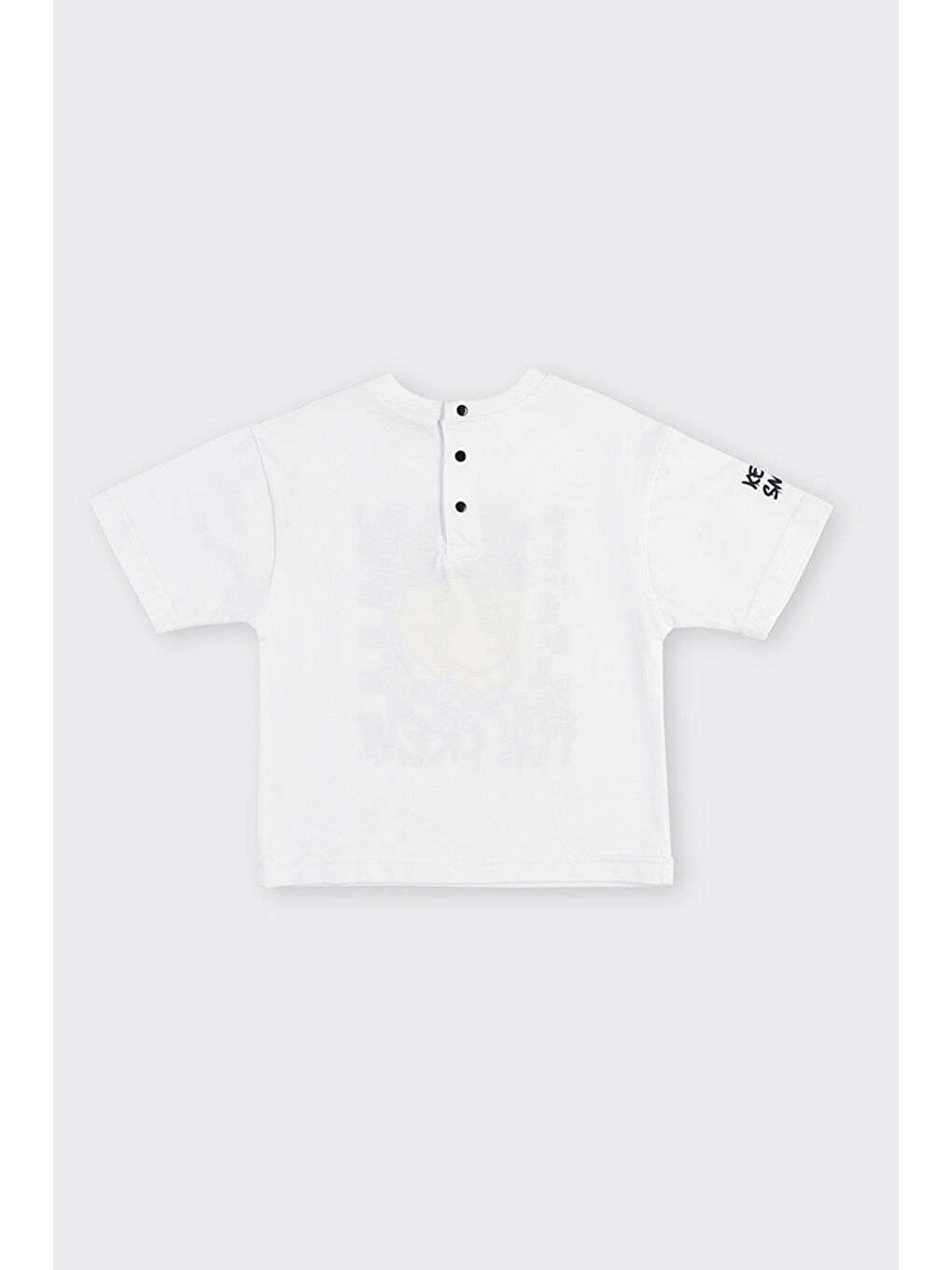 Erkek Bebek Baskılı Beyaz Tişört-1