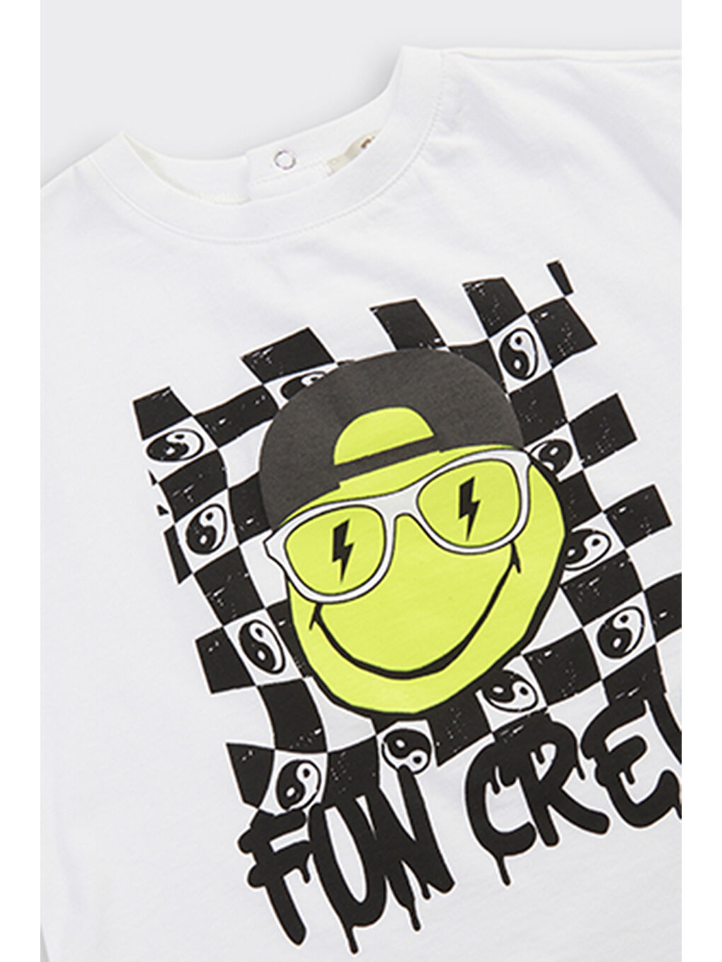 Erkek Bebek Baskılı Beyaz Tişört-2