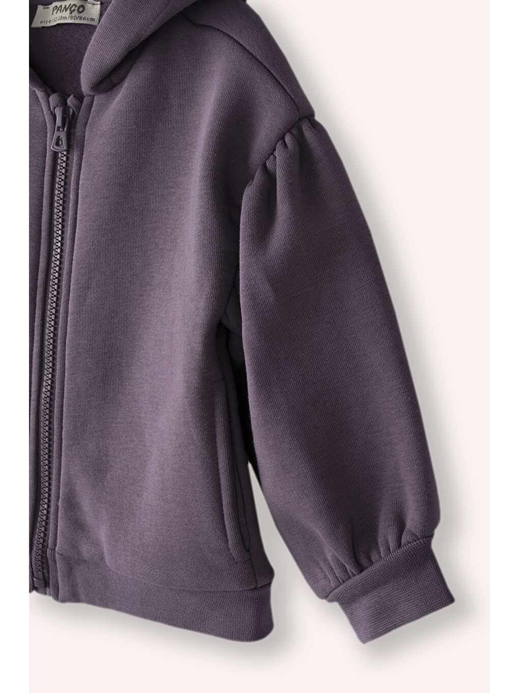 Kız Bebek Fermuarlı Mor Sweatshirt-1