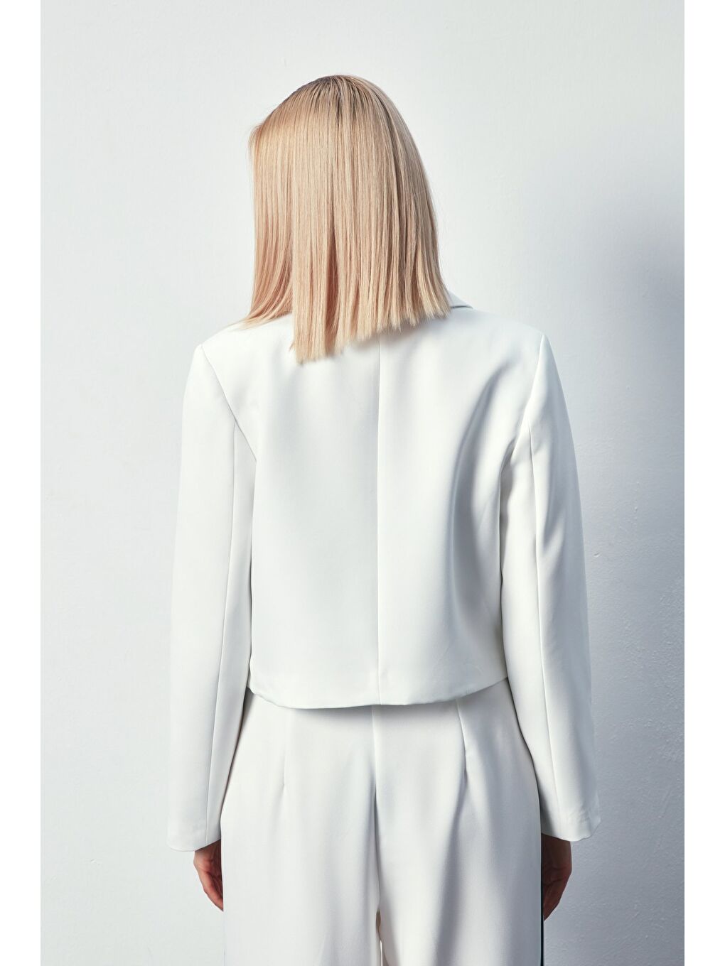 Kontrast Kısa Ceket - Ekru-2