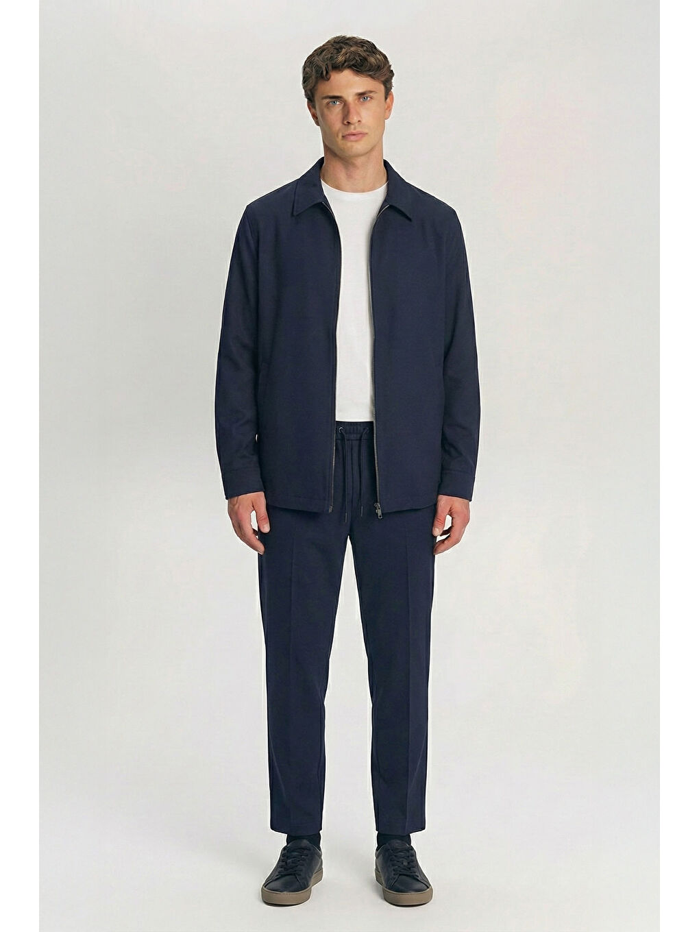 Giotelli Lacivert Yün Karışımlı Elastan İçerikli Erkek Spor Takım Elbise
