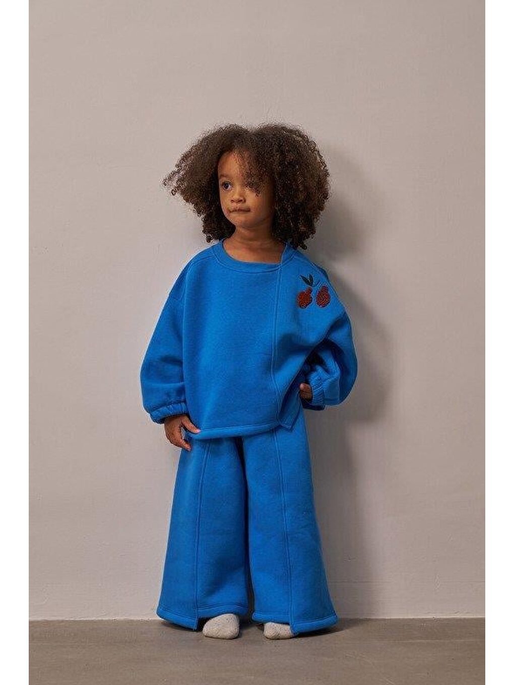 Yeşil Mavi Omuz Nakışlı Asimetrik Detaylı Alt Üst Takım-5