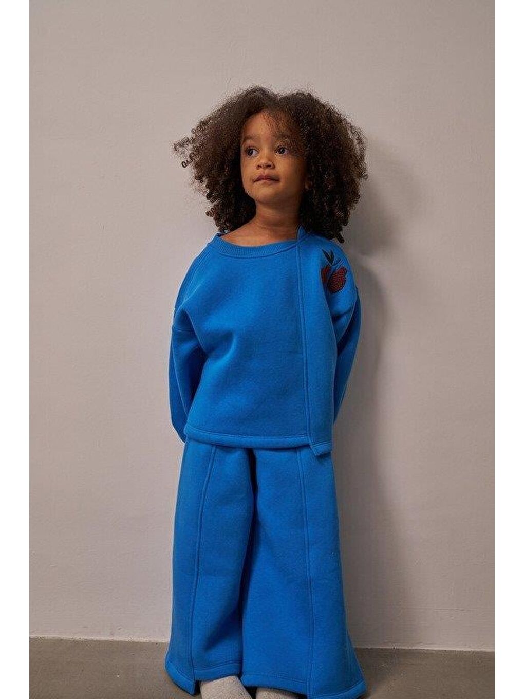 Yeşil Mavi Omuz Nakışlı Asimetrik Detaylı Alt Üst Takım-7