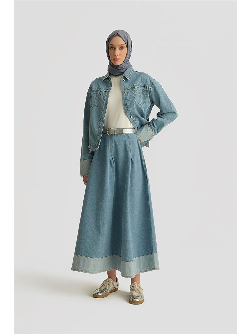 Denim Etek 25Yd4243-2 Buz Mavi-1