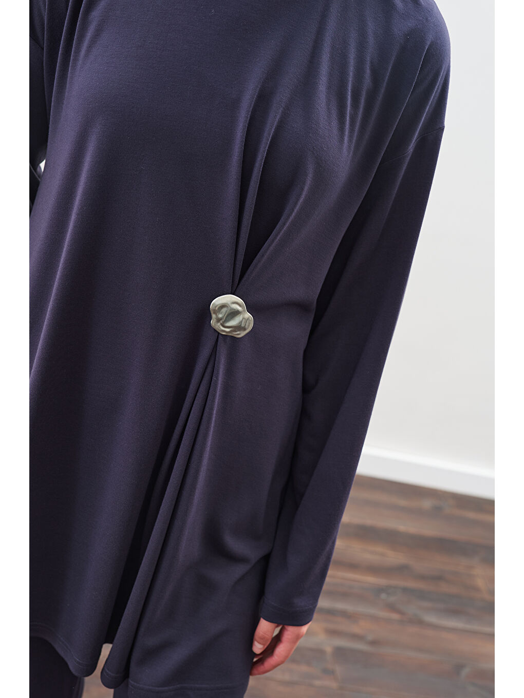 Düğüm Tasarımlı Pantolonlu Takım Lacivert-2