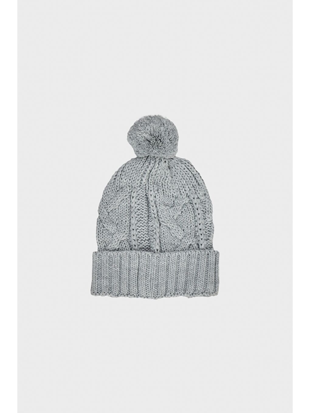 Kendinden Desenli Kadın Gri Bere-1