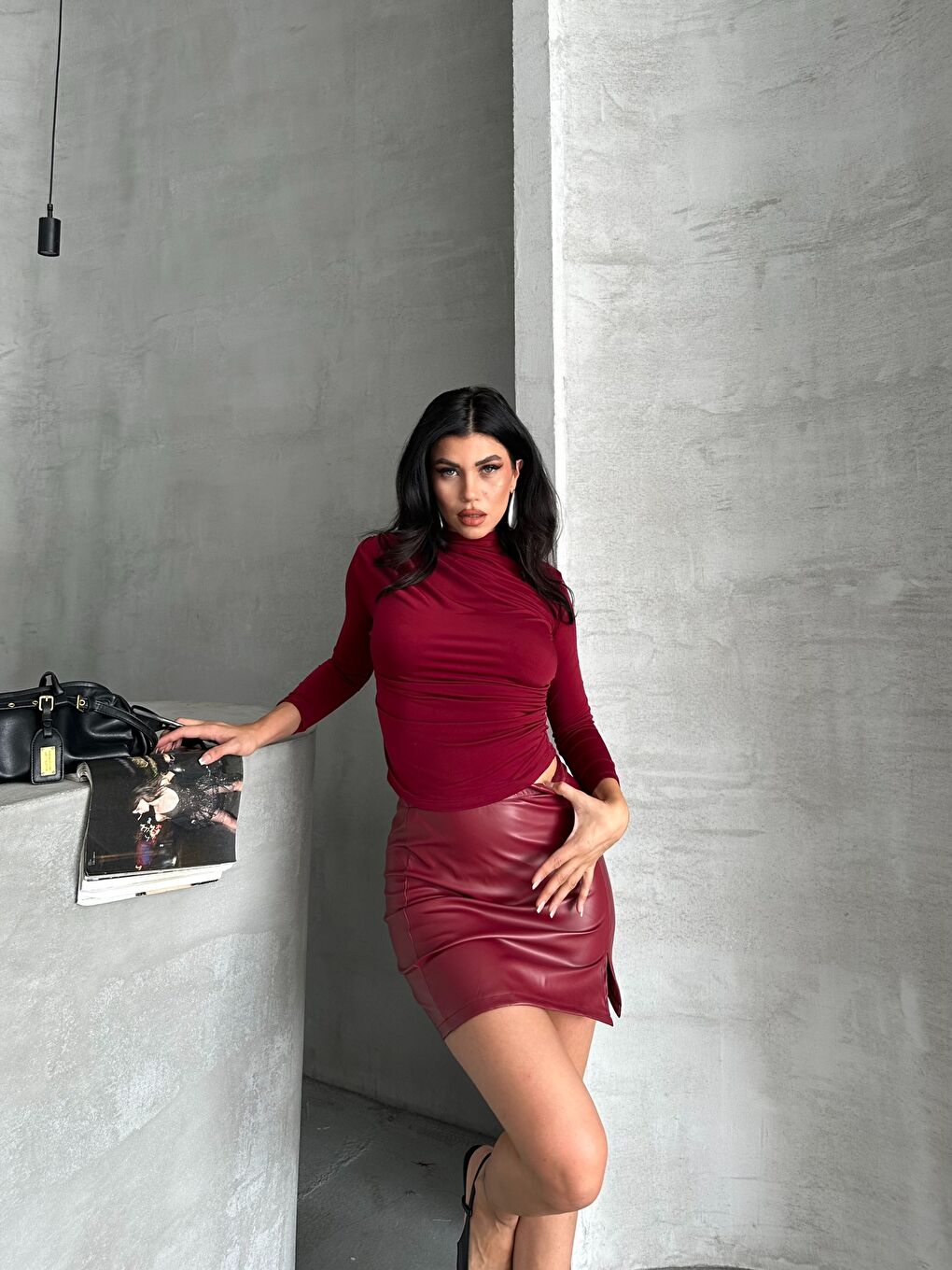 Yarım Balıkçı Bordo Sandy Bluz-3