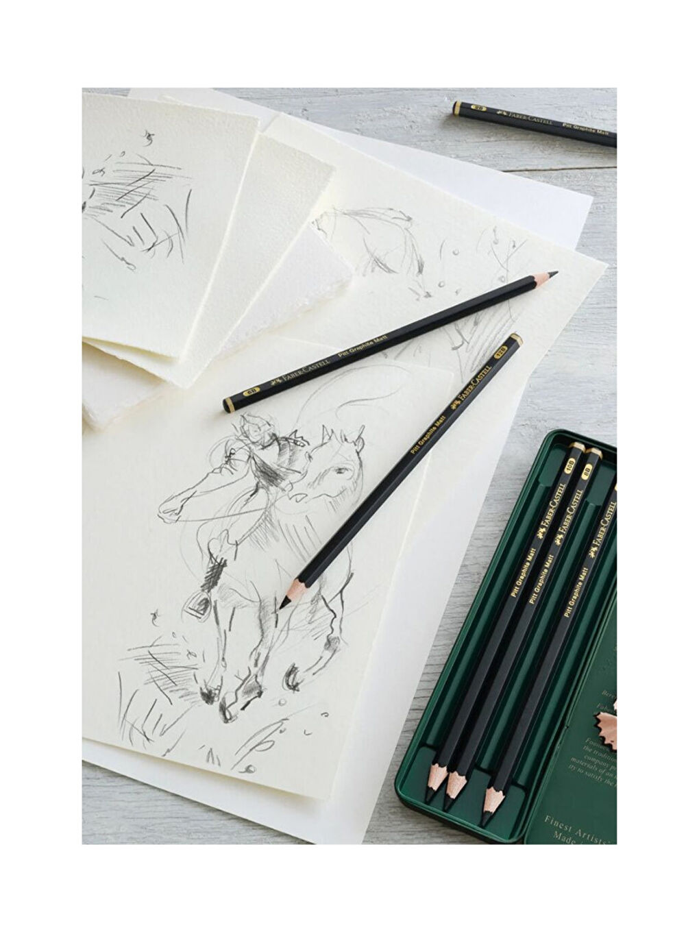 Pitt Matt Dereceli Kalem 6'lı Set, Su Bazlı,8 Dereceli (2B-4B-6B-8B-10B-12B)-2