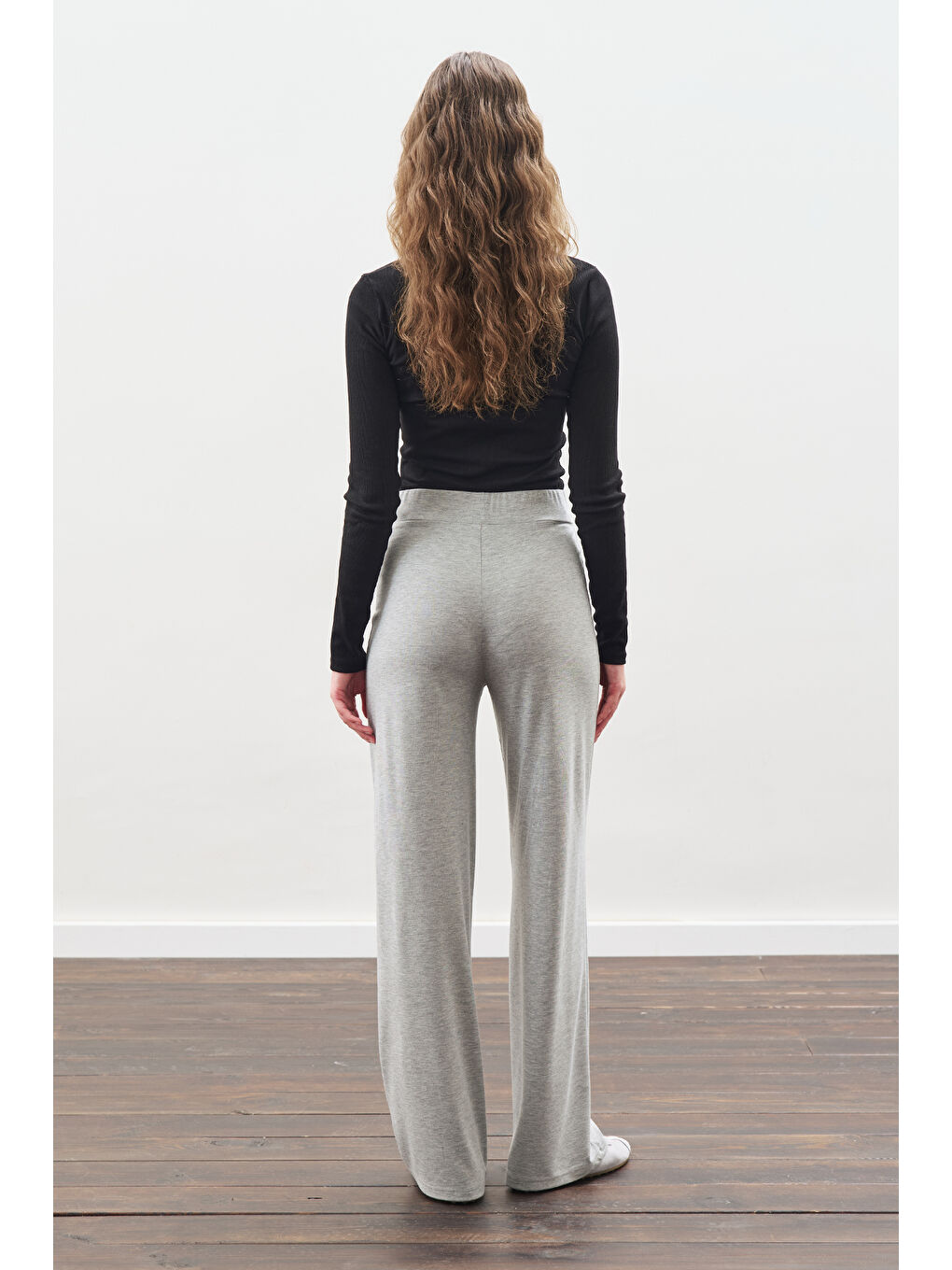 Düğüm Tasarımlı Pantolonlu Takım Gri Melanj-7