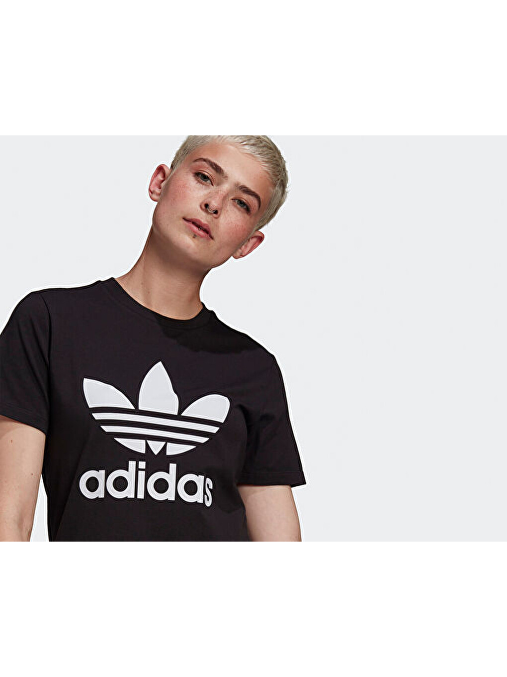 Kadın Günlük Tişört Gn2896 Siyah Trefoil Tee-1