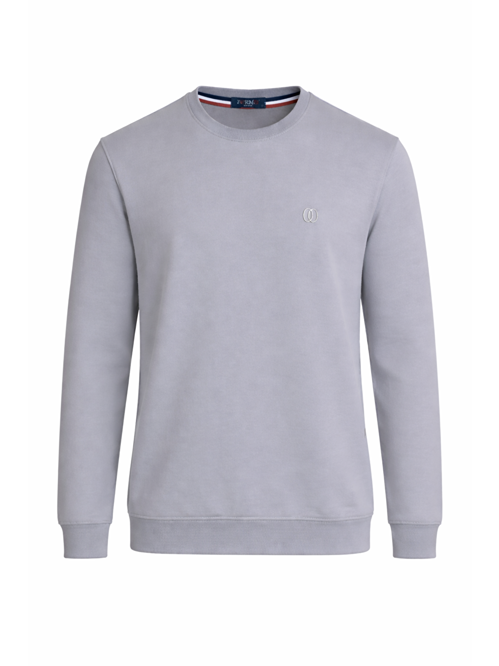 Gri Erkek Pamuklu Sıfır Yaka Yüksek Kalite Uzun Kollu Kompakt Kumaş Battal Sweatshirt