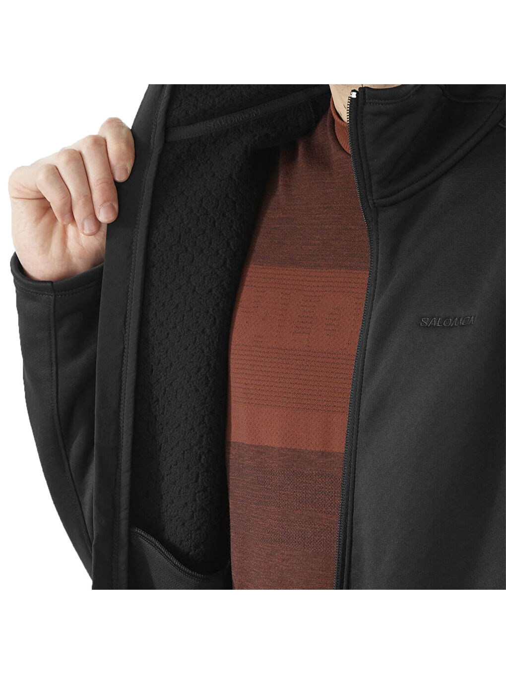 Outline Warm Erkek Siyah Fleece-2