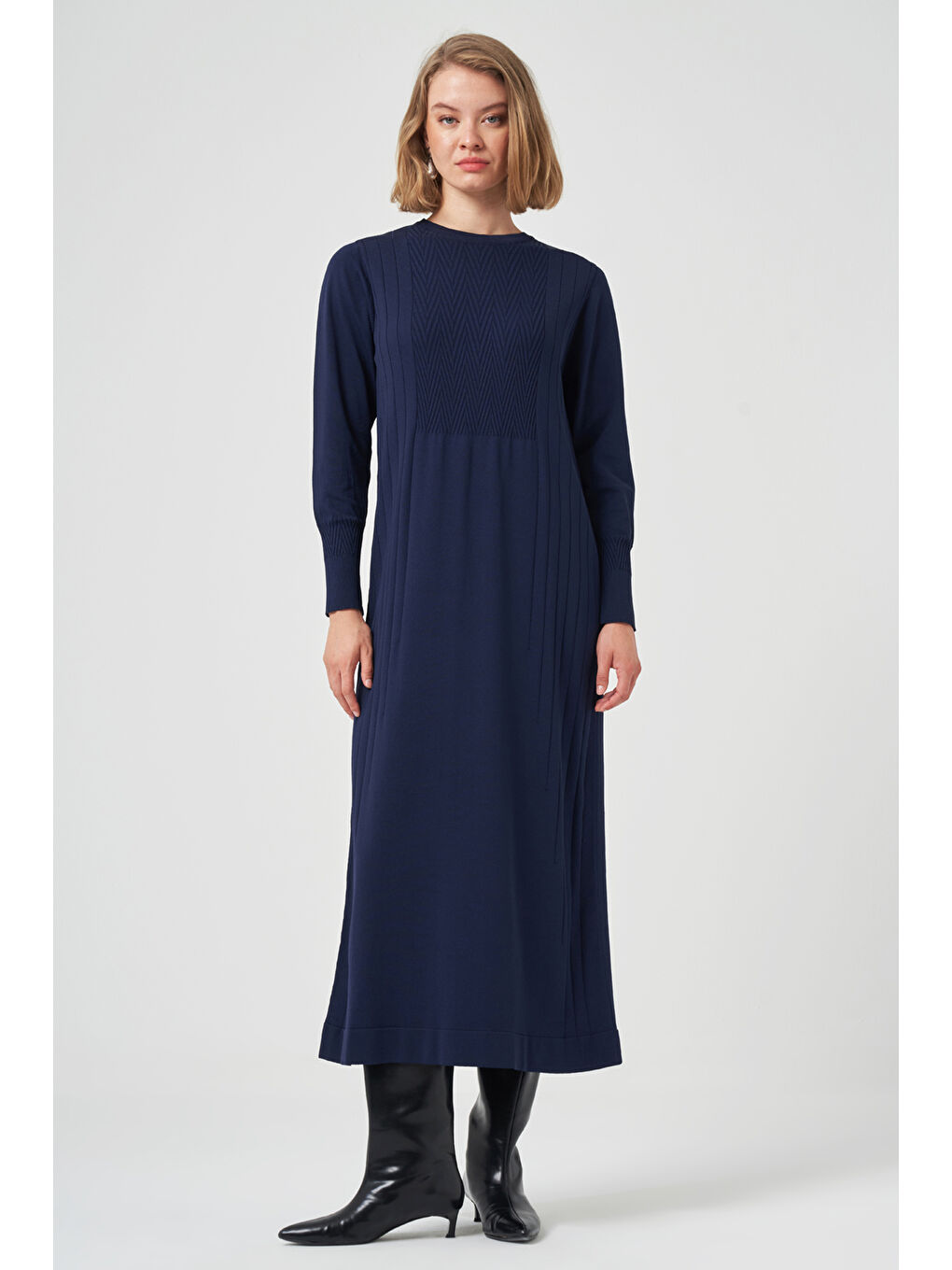 Triko Elbise 509 Lacivert