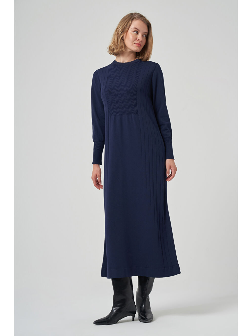 Triko Elbise 509 Lacivert-3