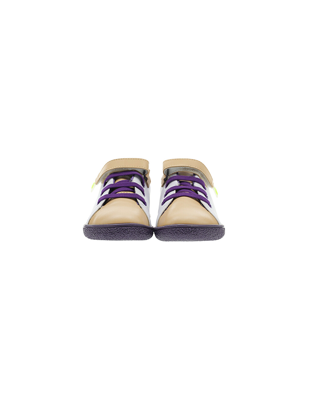 Unisex Çocuk Renk Bloklu Cırt Cırtlı Bağcıklı Mor Sneaker-1