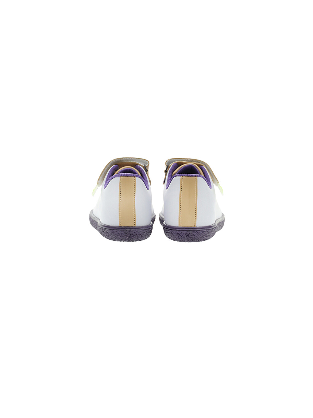 Unisex Çocuk Renk Bloklu Cırt Cırtlı Bağcıklı Mor Sneaker-2