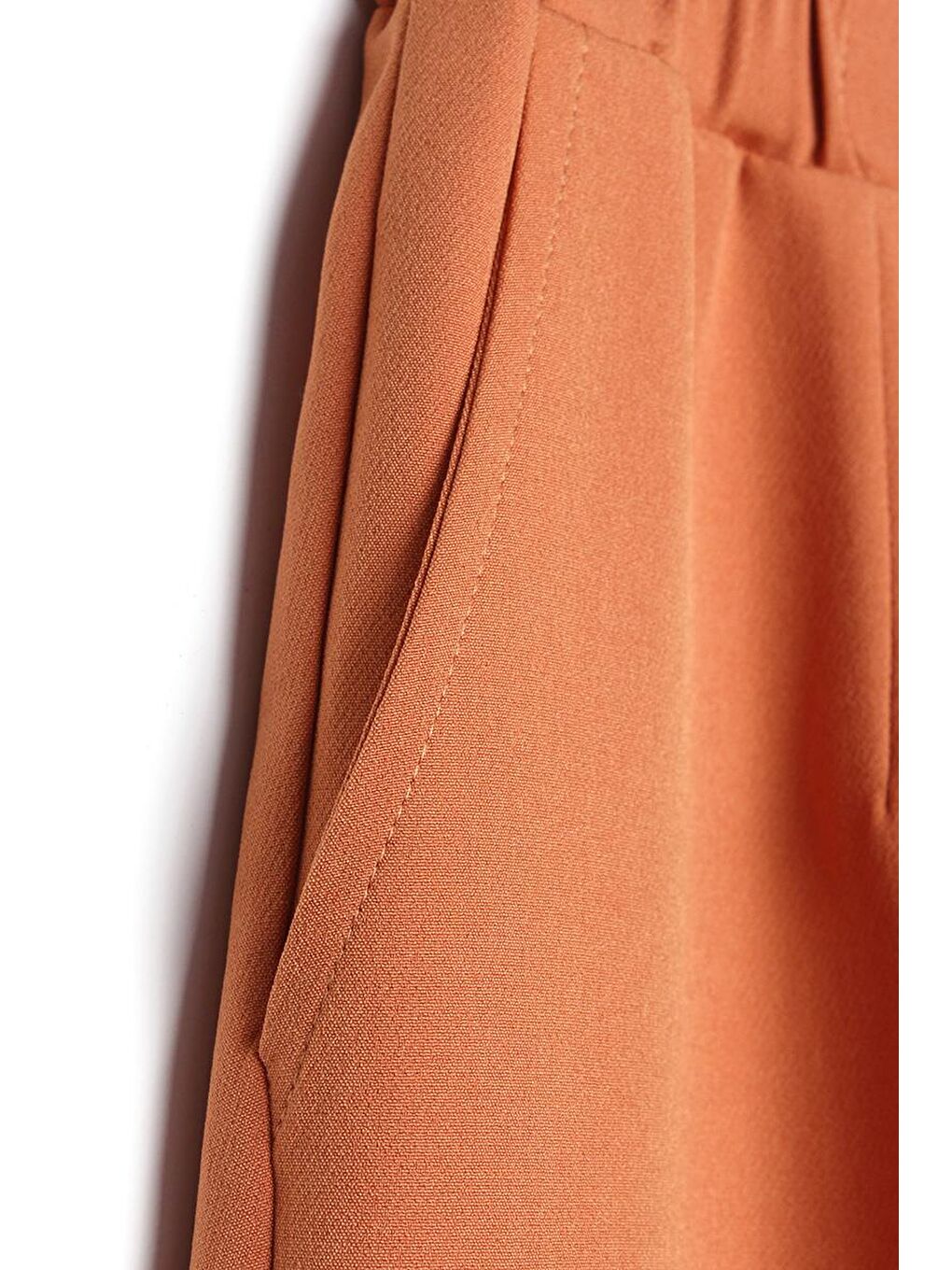 Kahverengi Tarçın-Beli Lastikli Havuc Pantolon-4