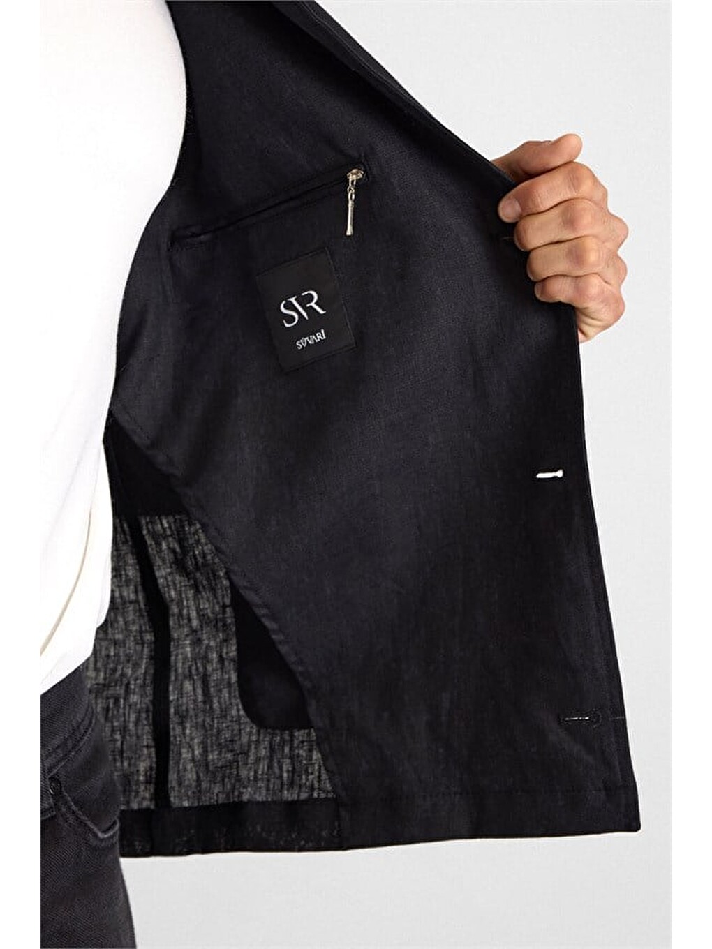 Siyah Regular Bebe Yaka Düz Poplin Torba Cep 4 Drop Spor Ceket-3