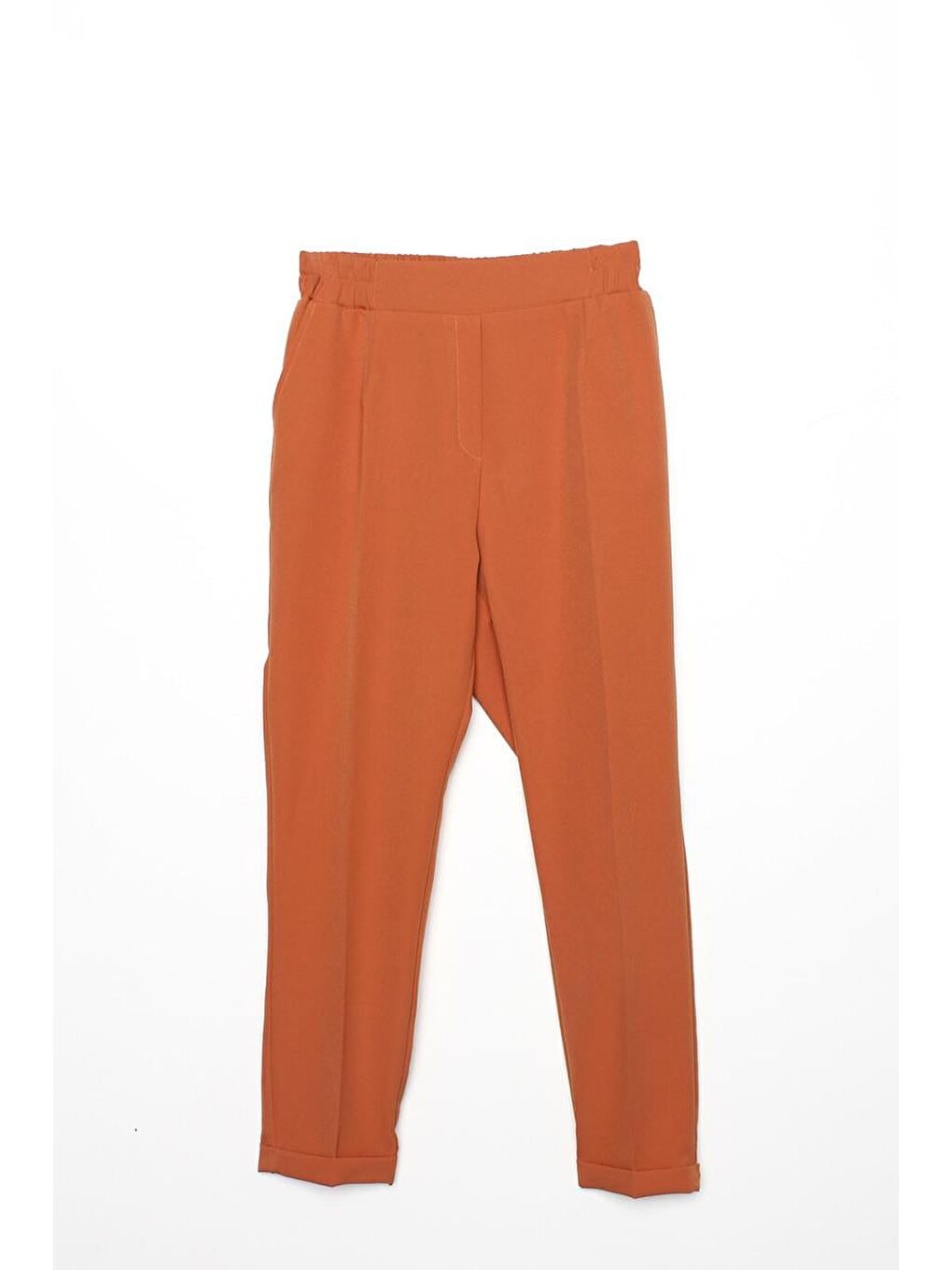 Kahverengi Tarçın-Beli Lastikli Havuc Pantolon-5