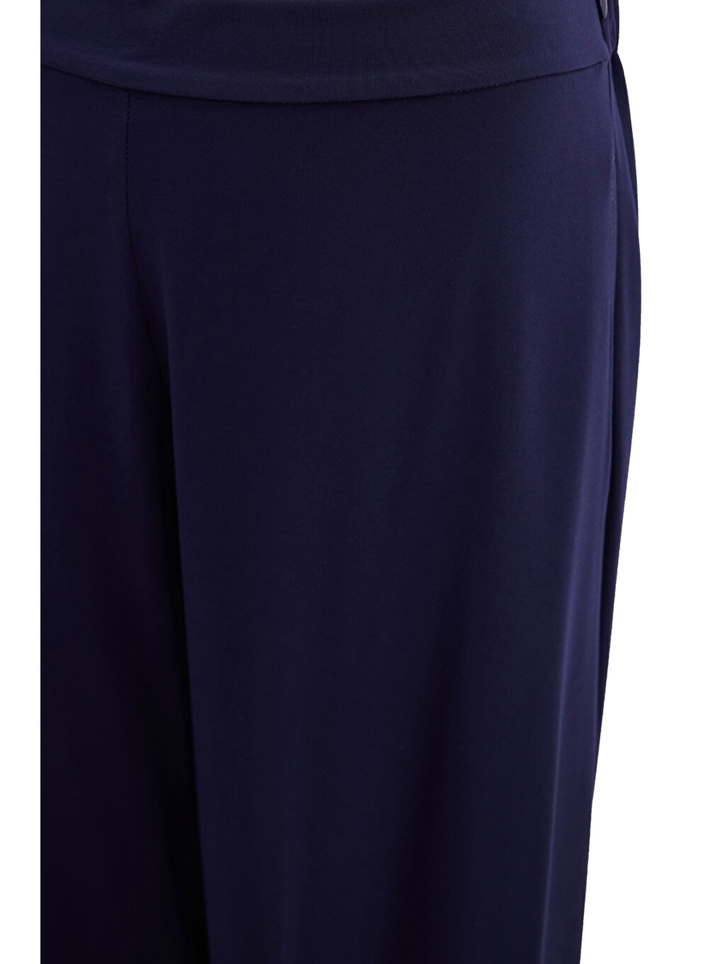 Lacivert Örme Arka Bel Lastikli Pantolon Etek-1