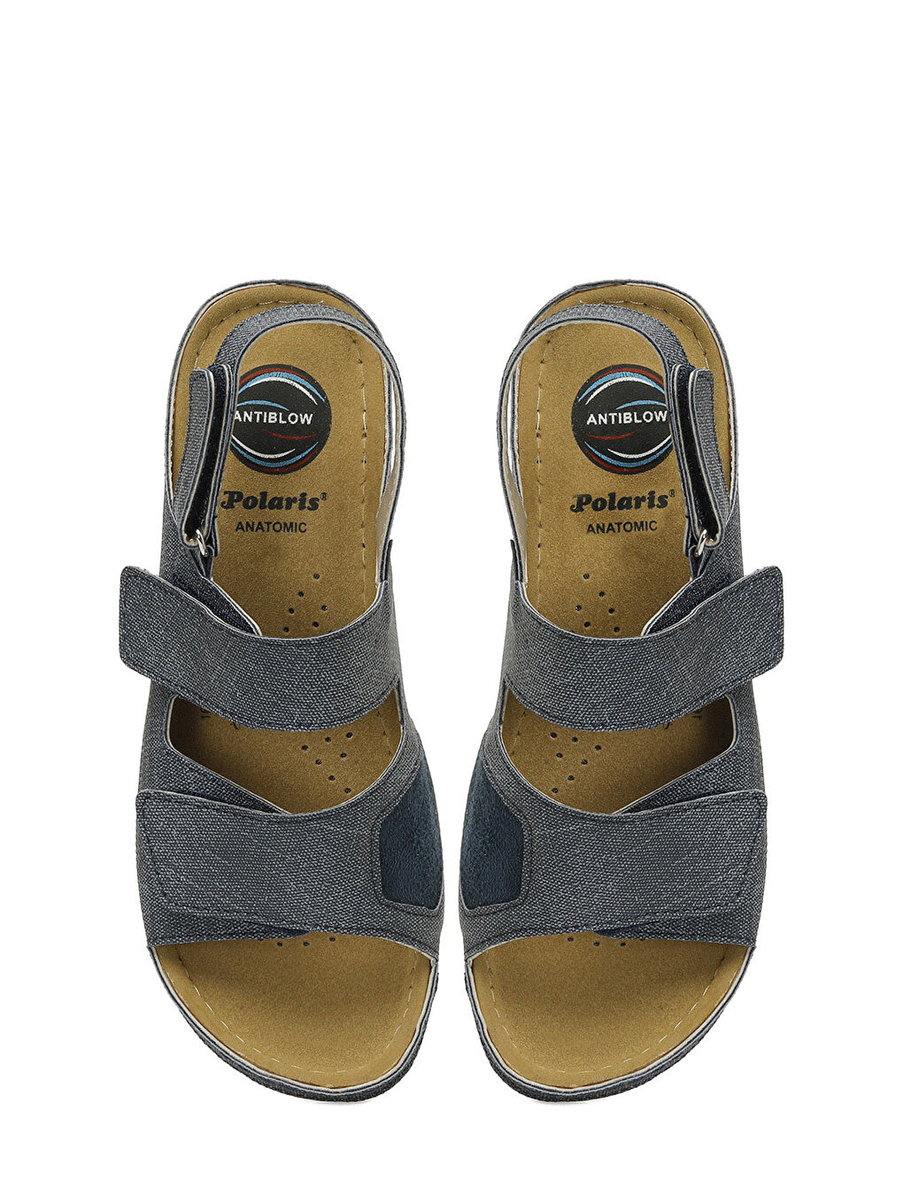 166992.Z5FX Mavi Kadın Düz Sandalet-3