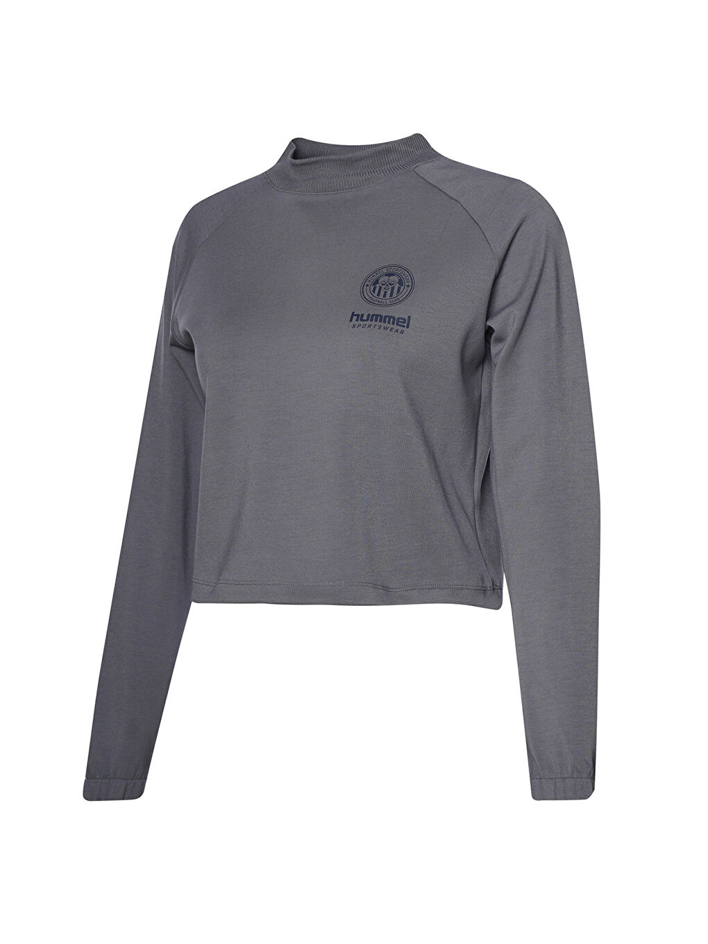 Felez Kadın Mavi Dik Yaka Sweatshirt