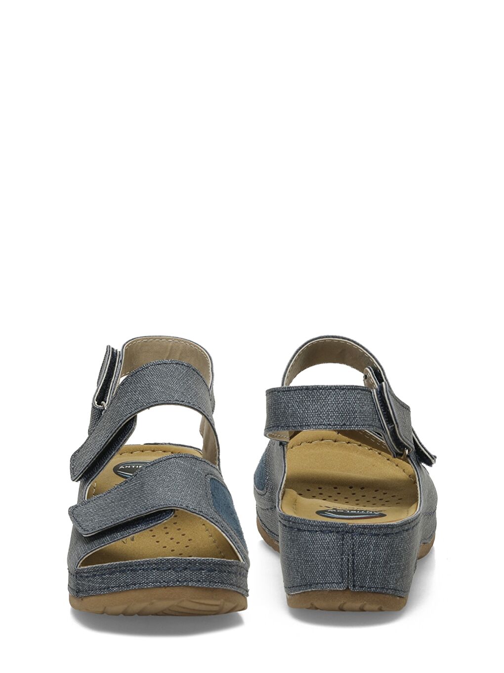 166992.Z5FX Mavi Kadın Düz Sandalet-4