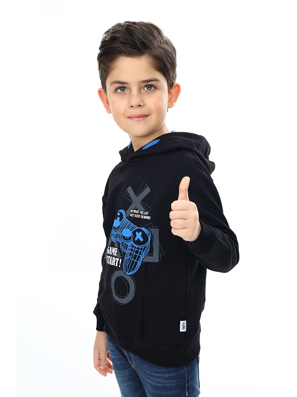 Siyah Erkek Çocuk Baskılı Sweatshirt-2