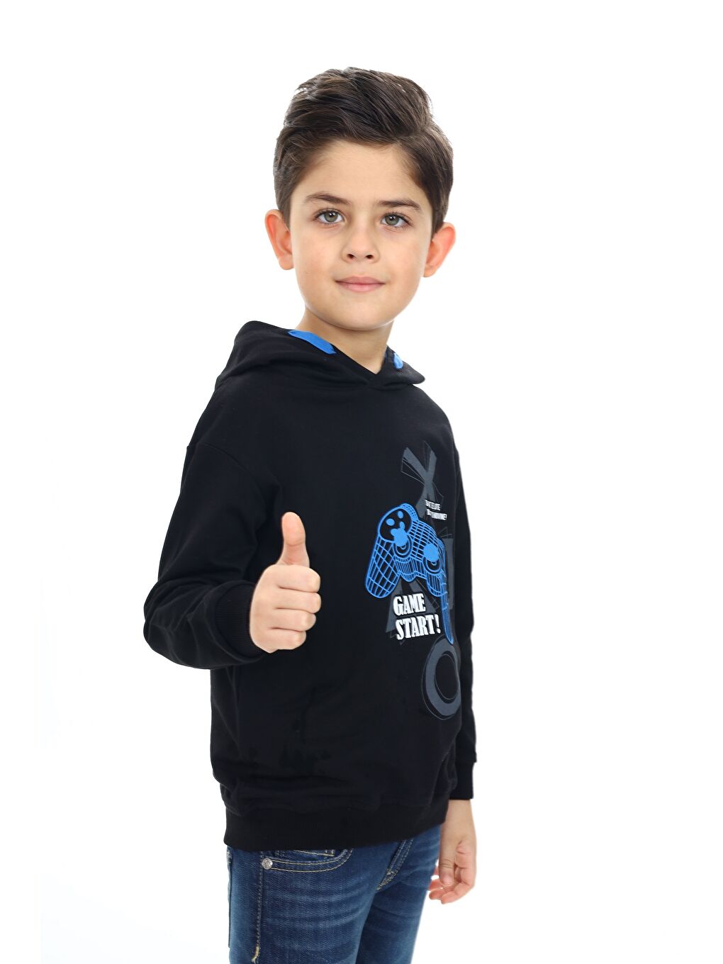 Siyah Erkek Çocuk Baskılı Sweatshirt-3