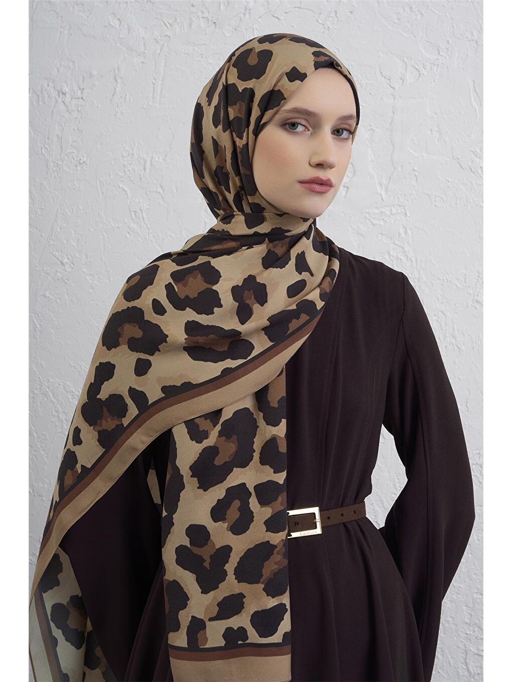 Karışık İpek Leopar Şal 3 31-1