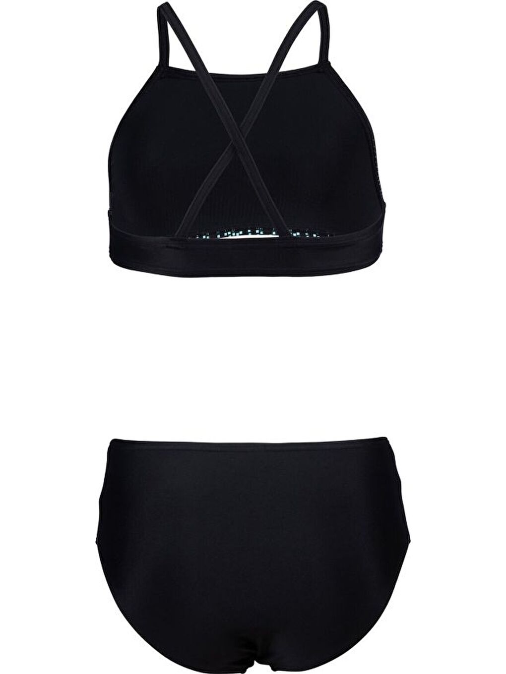 Siyah Girls Graphic Swimsuit Bikini Crop Top Kız Çocuk Bikini Alt Üst Takım 006207500-1