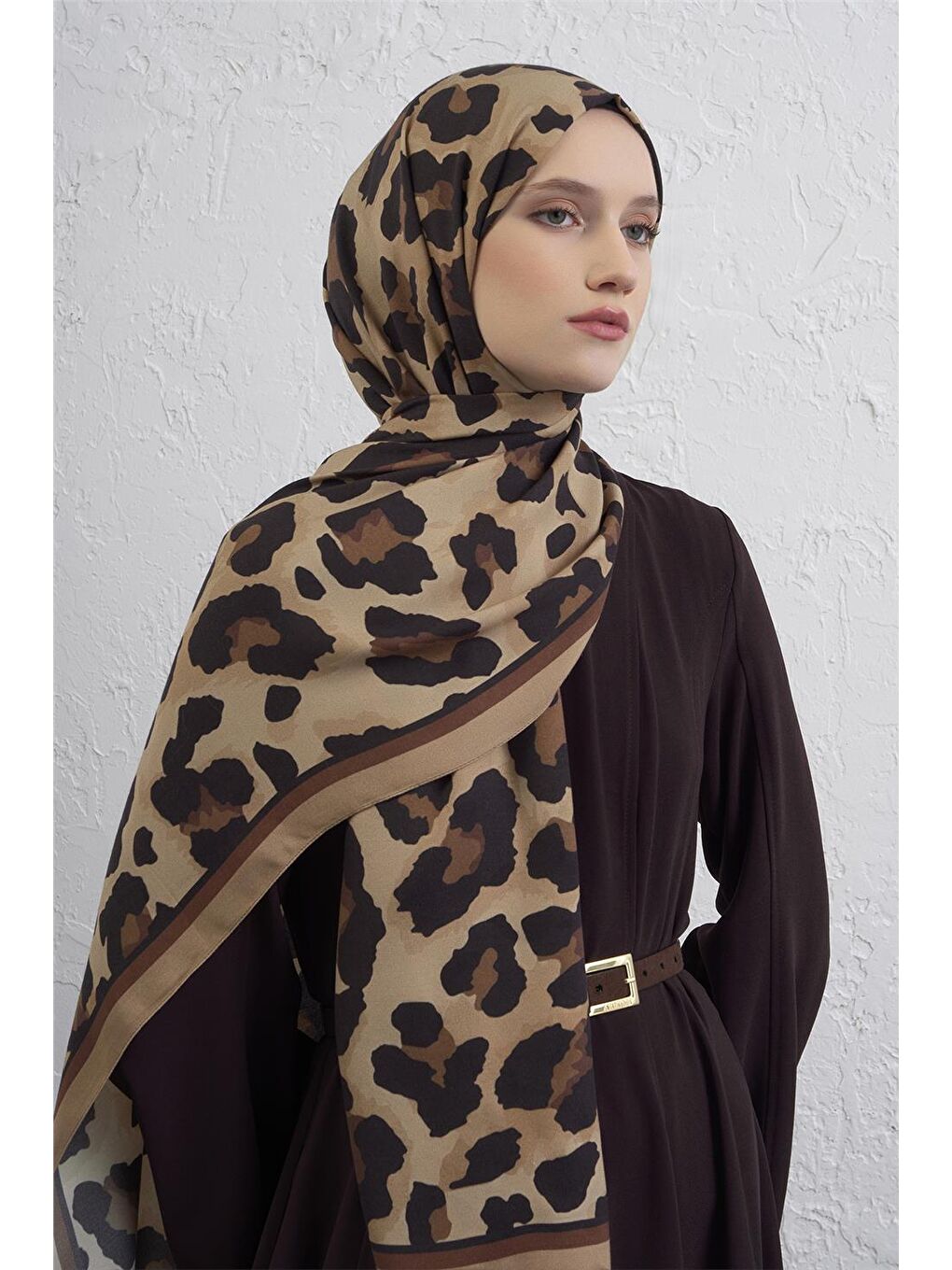 Karışık İpek Leopar Şal 3 31-2