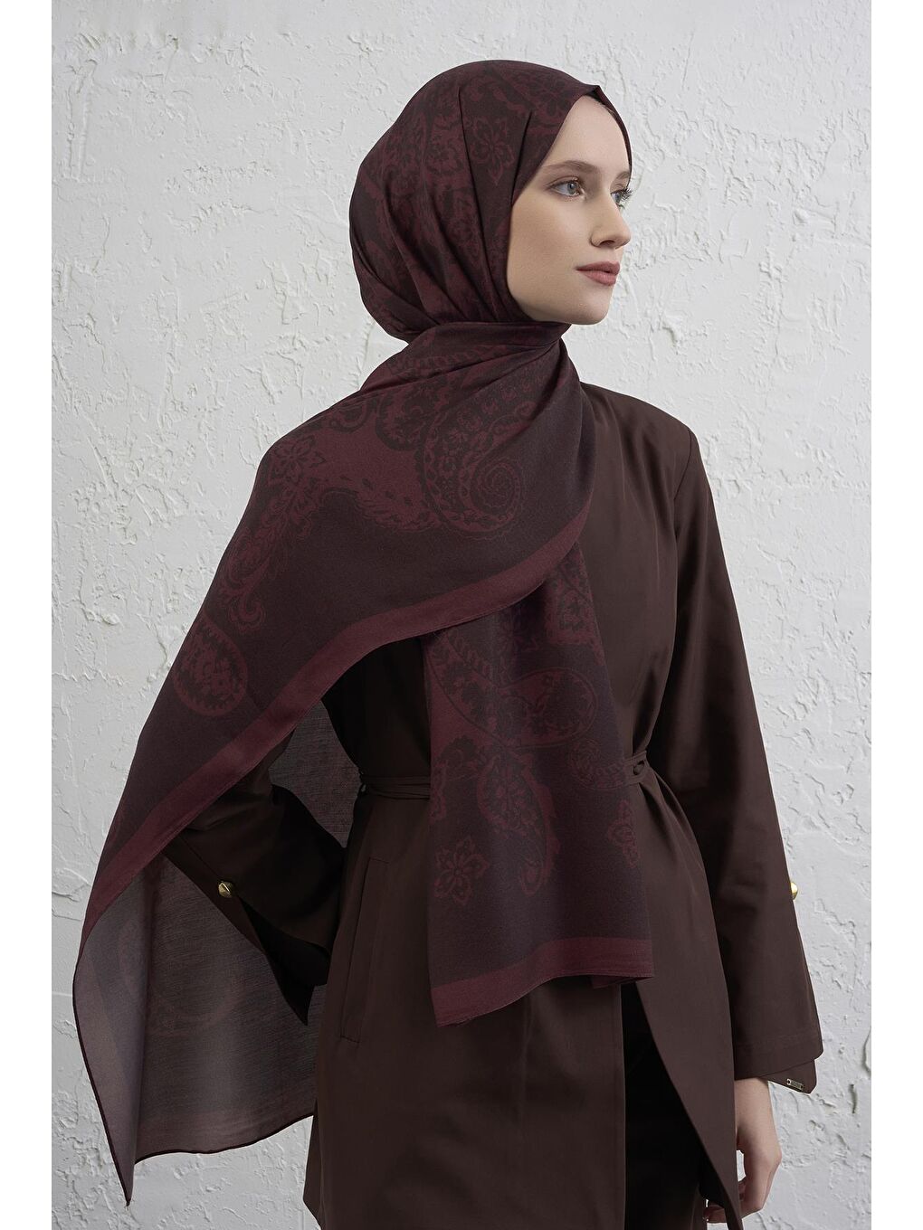 Bordo İpek Etro Şal 01