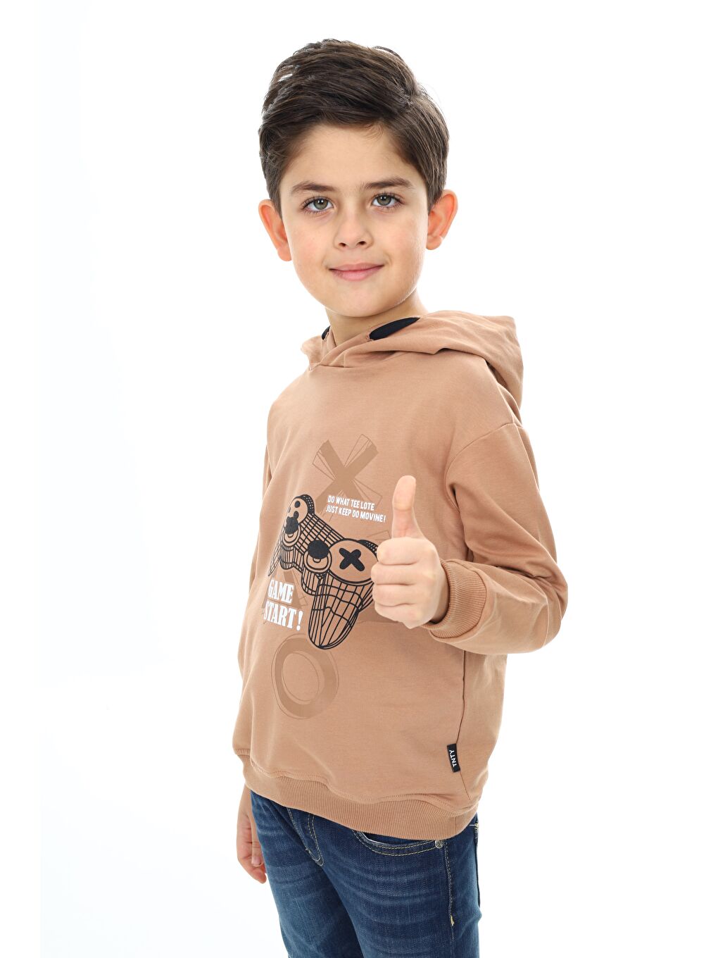 Kahverengi Erkek Çocuk Baskılı Sweatshirt-2