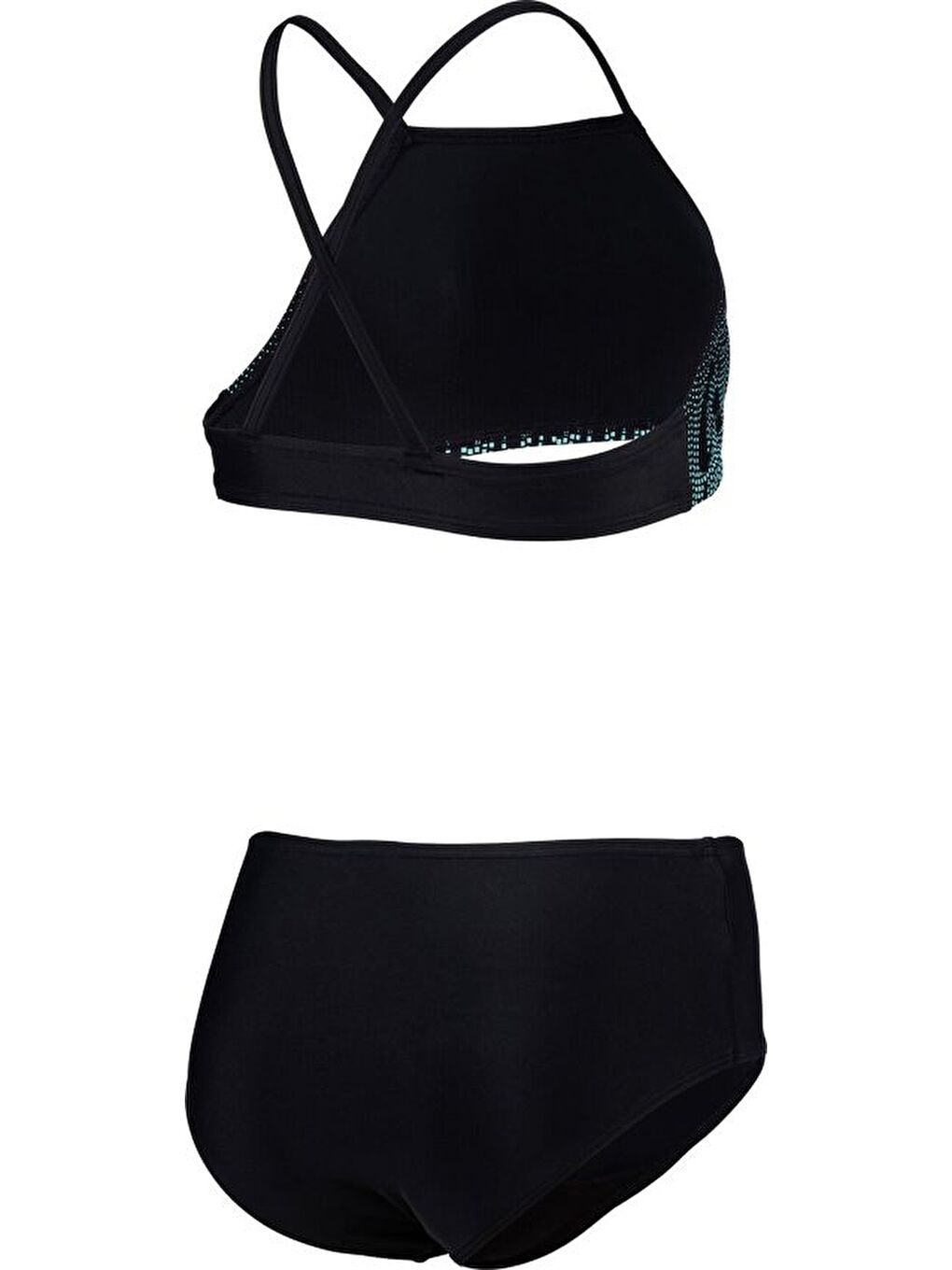 Siyah Girls Graphic Swimsuit Bikini Crop Top Kız Çocuk Bikini Alt Üst Takım 006207500-2