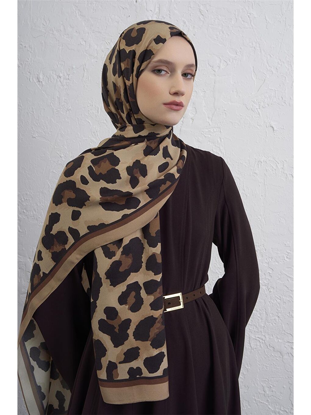 Karışık İpek Leopar Şal 3 31-3