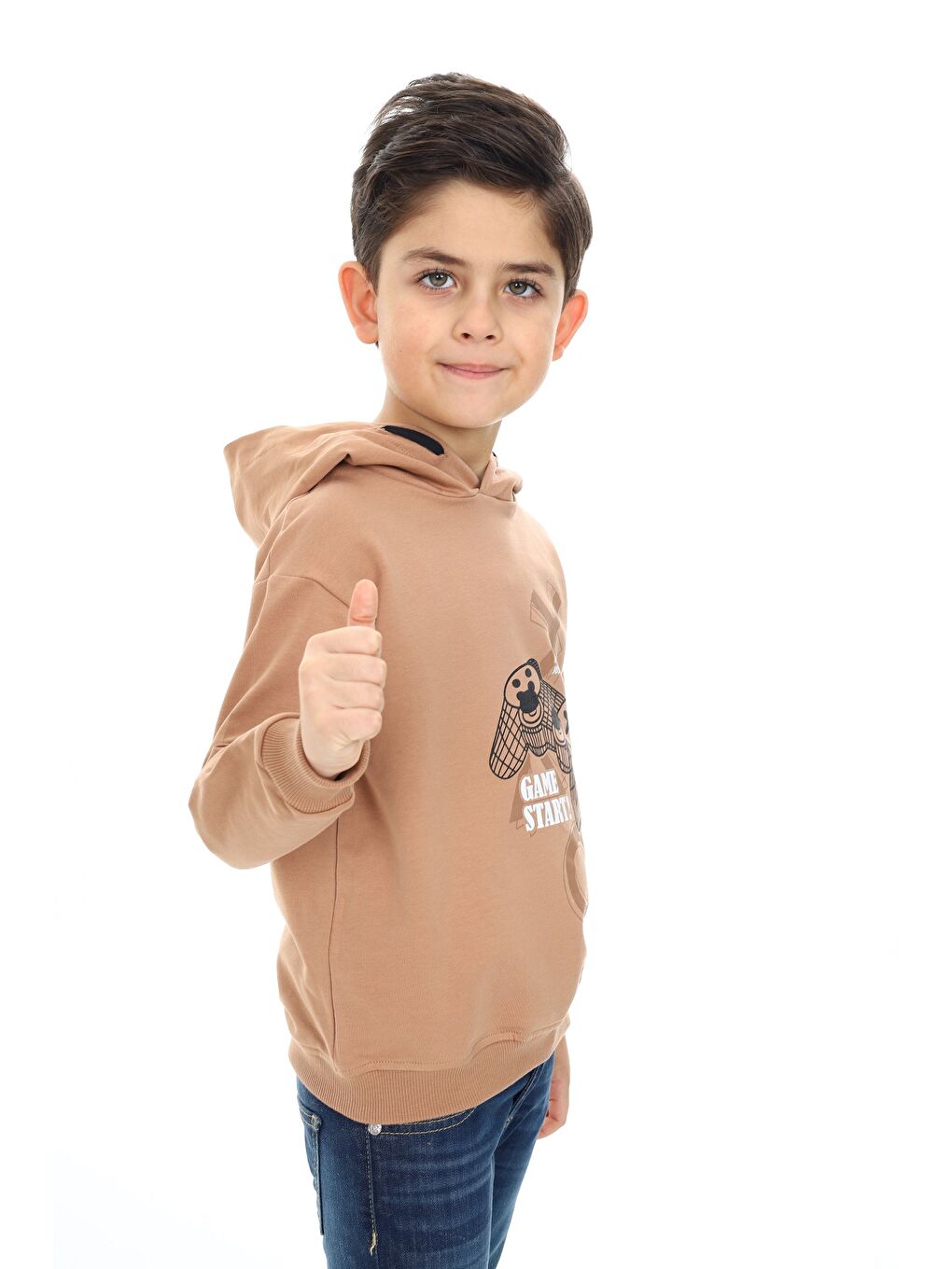 Kahverengi Erkek Çocuk Baskılı Sweatshirt-3