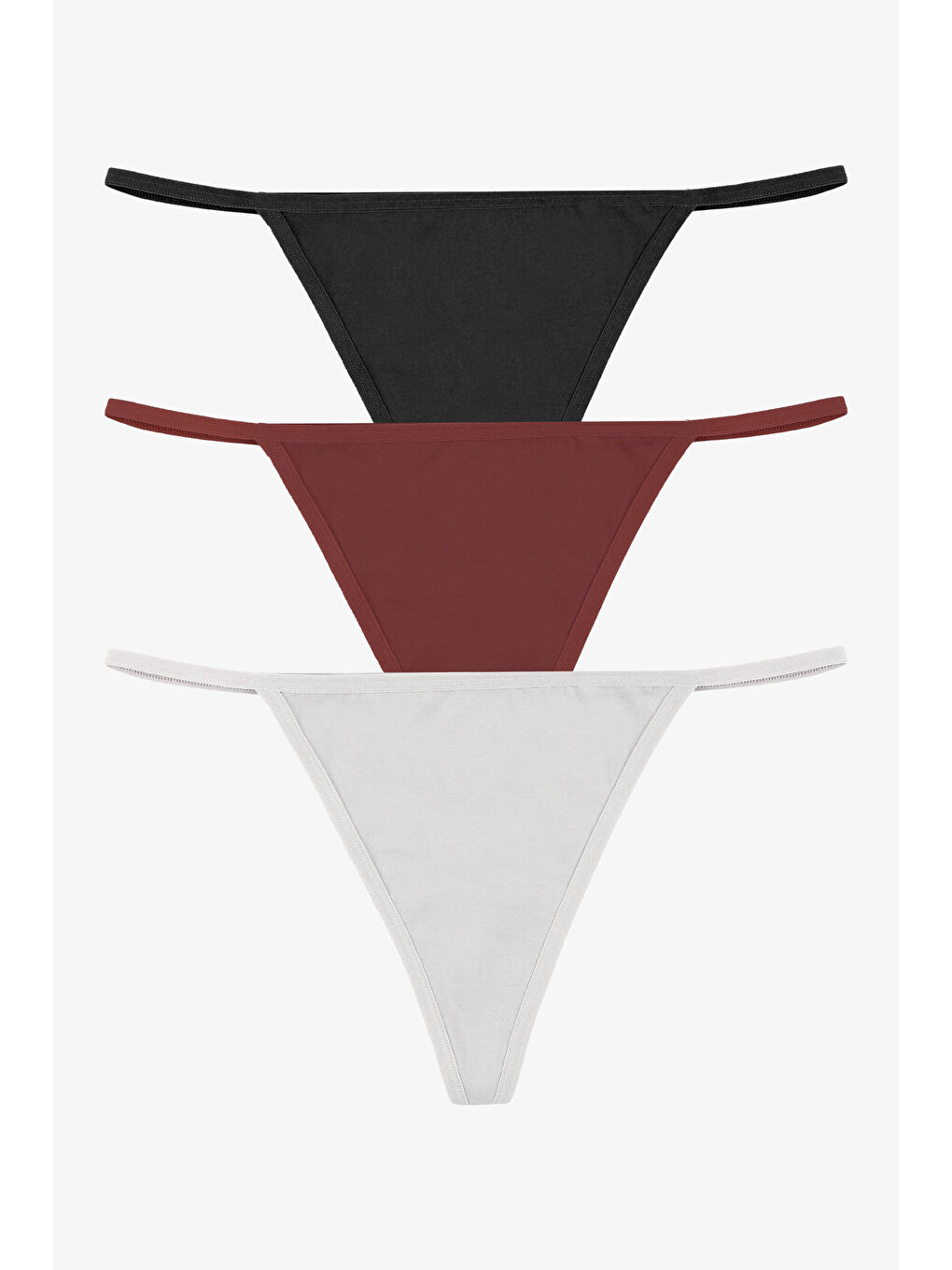 Lila Kadın Pamuklu Basic Tanga Külot 3'lü Paket